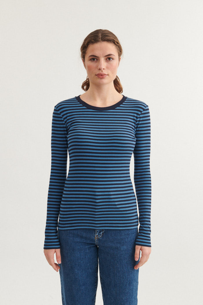 Basic Apparel Ludmilla LS Tee T-shirts 795 Copen blue / sky captain